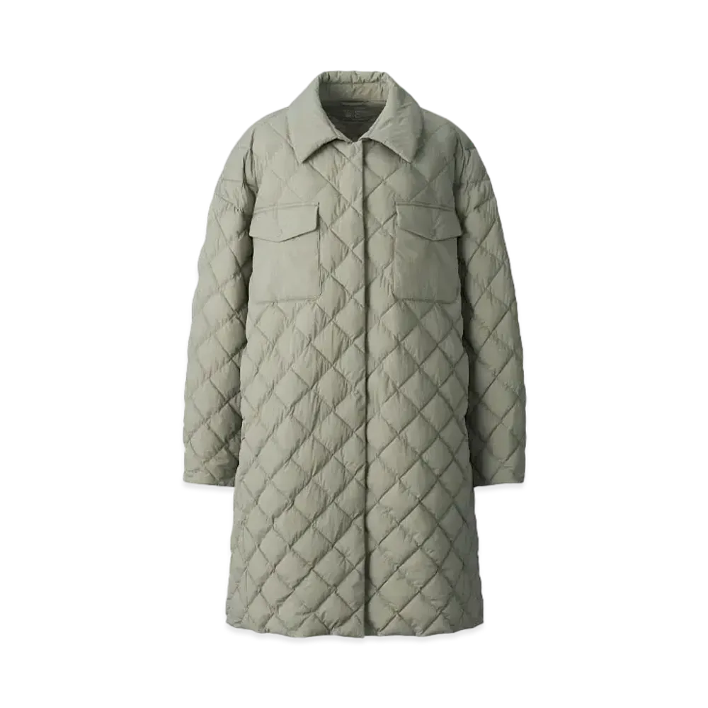 Uniqlo C Women'S Puff Tech Quilted Coat "Khaki"