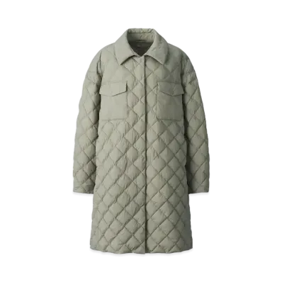 Uniqlo C Women'S Puff Tech Quilted Coat "Khaki"
