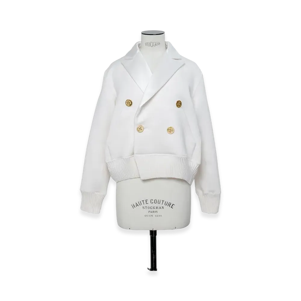 sacai Cotton Cashmere Knit Jacket "Off White"
