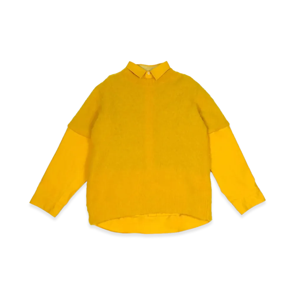 sacai Rip Stop x Knit Pullover "Yellow"
