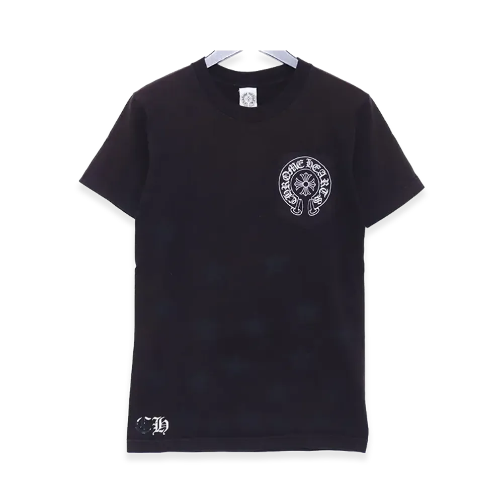 Chrome Hearts Old Star Horseshoe Scroll Label Print S/S T-Shirt "Black"