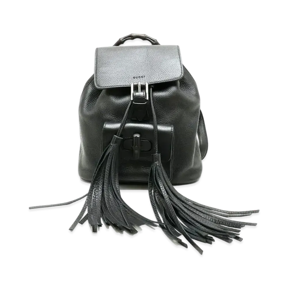 GUCCI Bamboo Fringe Backpack "Black"