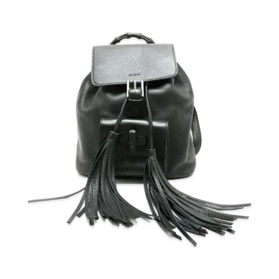 GUCCI Bamboo Fringe Backpack "Black"