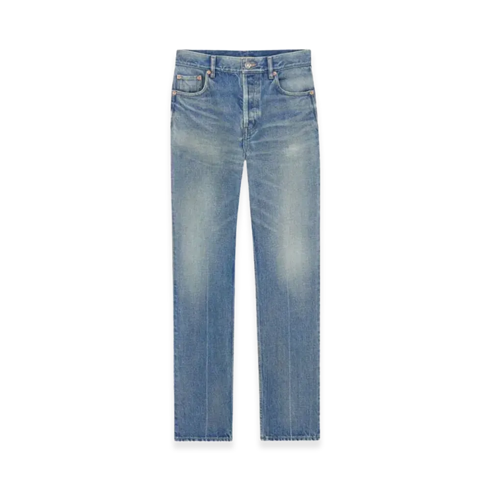 Saint Laurent Women's Jeans Dritti In Denim Authentic "Blue"