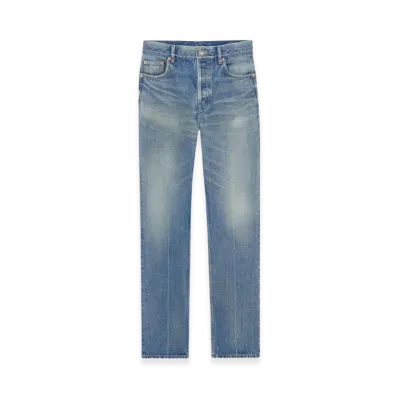 Saint Laurent Women's Jeans Dritti In Denim Authentic "Blue"