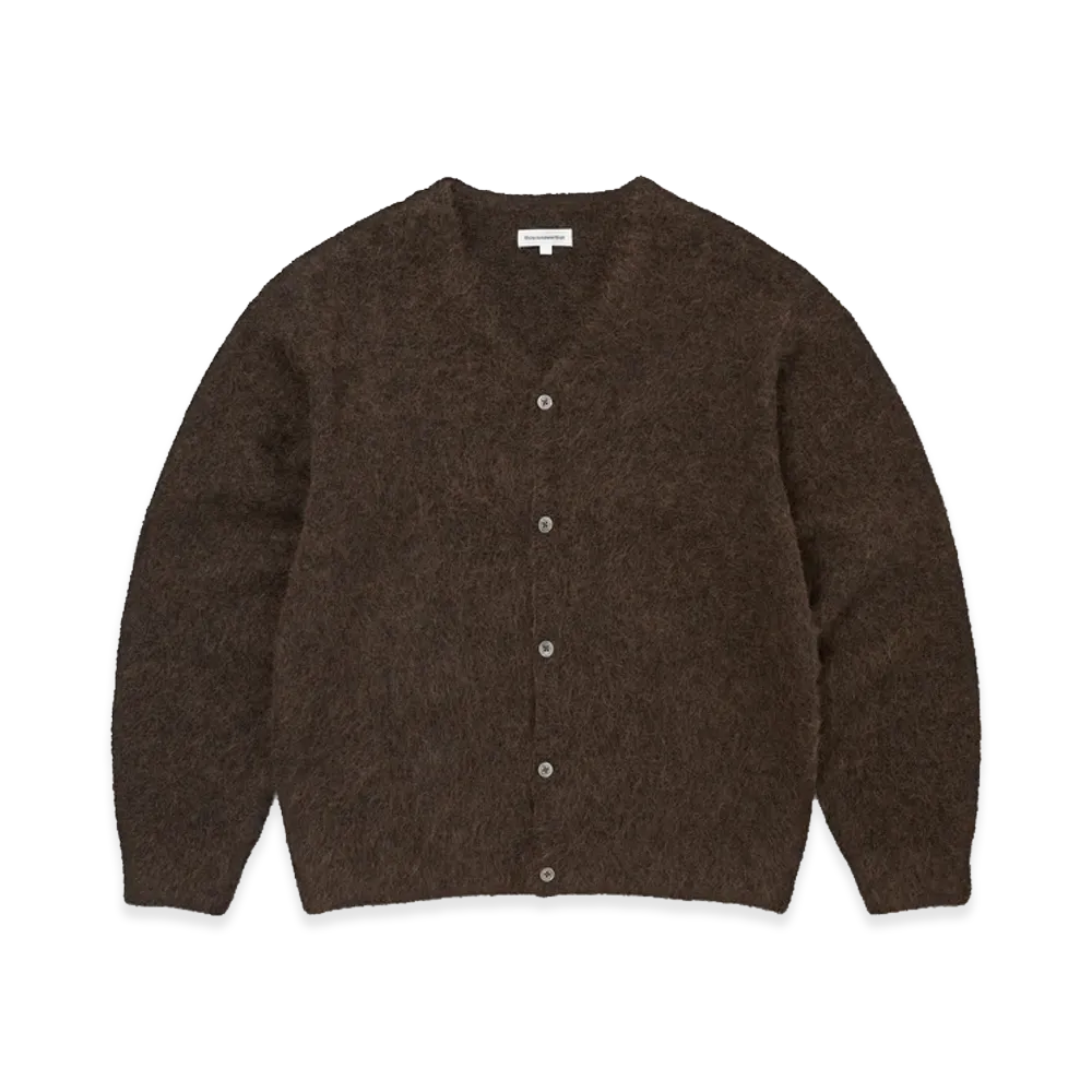 thisisneverthat Hairy Knit Cardigan "Dark Brown"