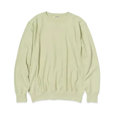 AURALEE Elastic High Gauge Sweat P/O "Pisatchio"