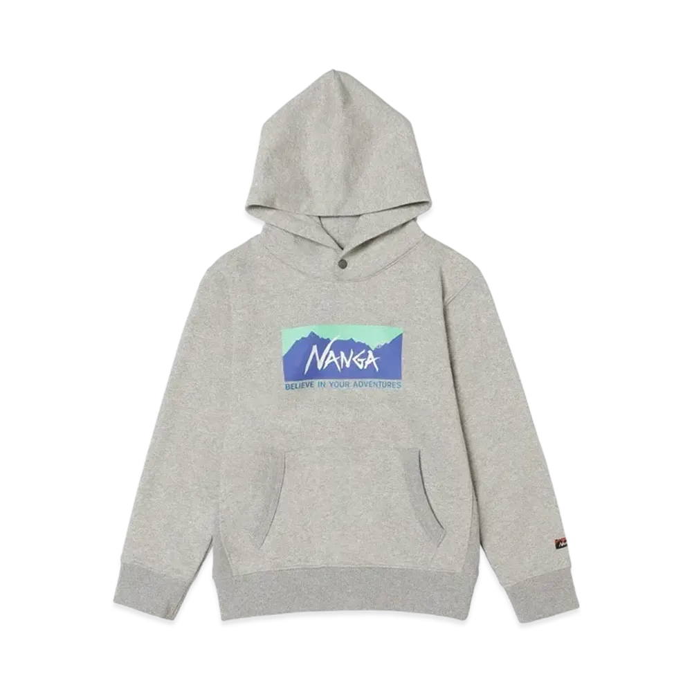 NANGA Eco Hybrid Box Logo Kids Sweat Hoodie(Kids) "L.Gry"