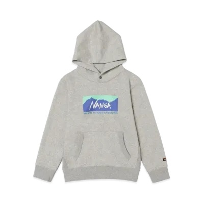 NANGA Eco Hybrid Box Logo Kids Sweat Hoodie(Kids) "L.Gry"
