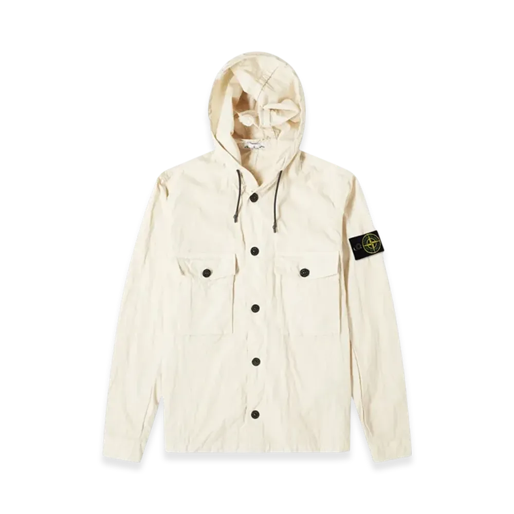 Stone Island 12408 Garment Dyed Hooded Button Overshirt - 20SS "Beige"