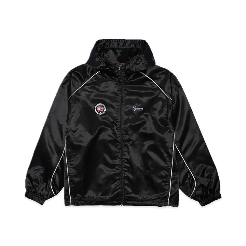 Supreme Satin Hooded Track Jacket "Black"