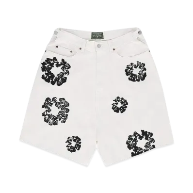 DENIM TEARS Cotton Wreath Denim Shorts "White"