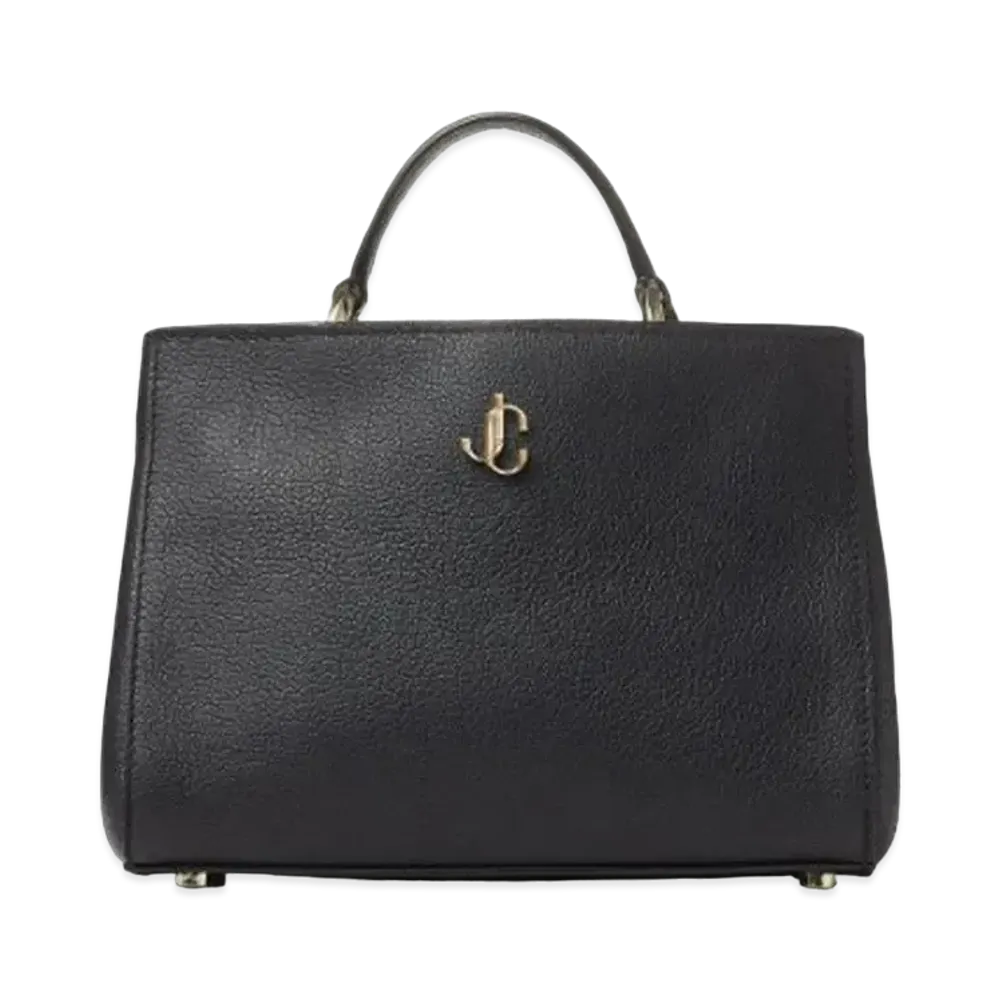 Jimmy Choo Varenne Top Handle S City Grainy Calf Leather Top Handle Handbag "Black"