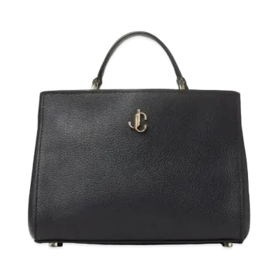Jimmy Choo Varenne Top Handle S City Grainy Calf Leather Top Handle Handbag "Black"