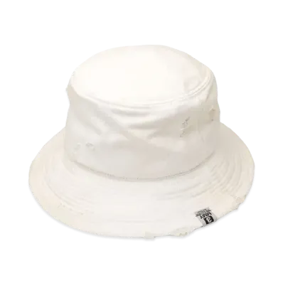 Maison MIHARA YASUHIRO Damaged Canvas Big Hat "White"