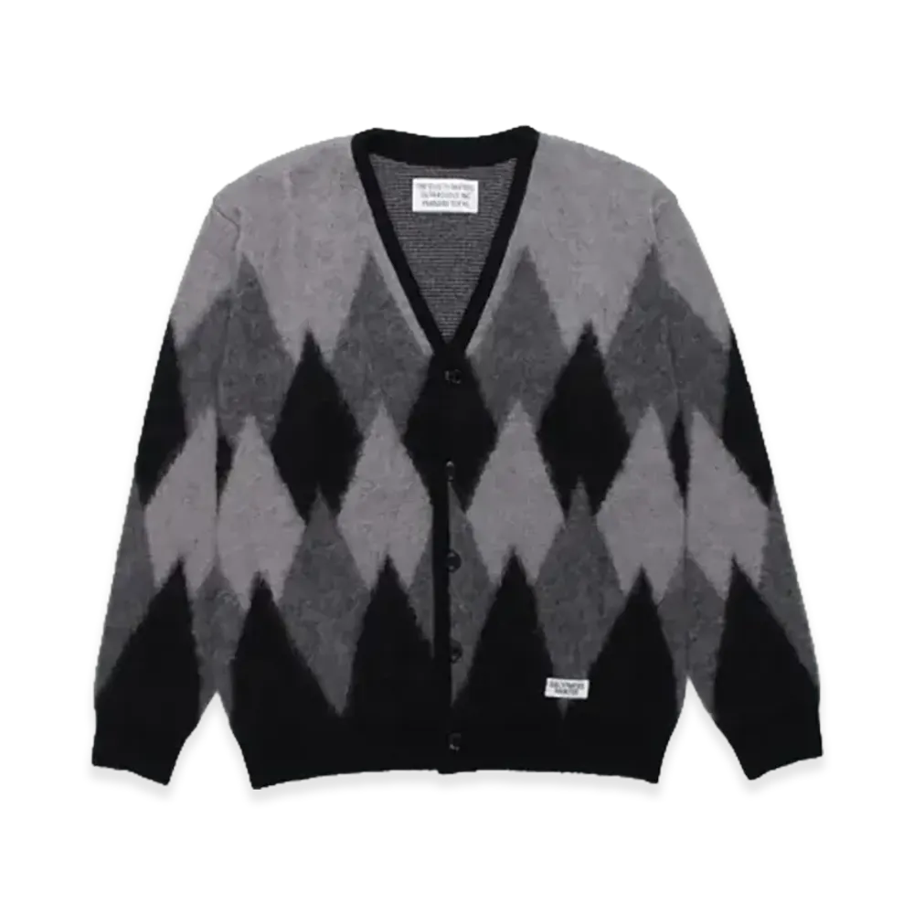 WACKO MARIA Diamond Mohair Cardigan "Black"