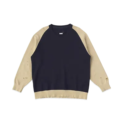 VISVIM JUMBO SWEAT L/S CRASH "Navy"