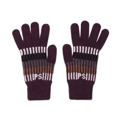 Paul Smith Logo-Jacquard Knit Gloves "DarkRed"