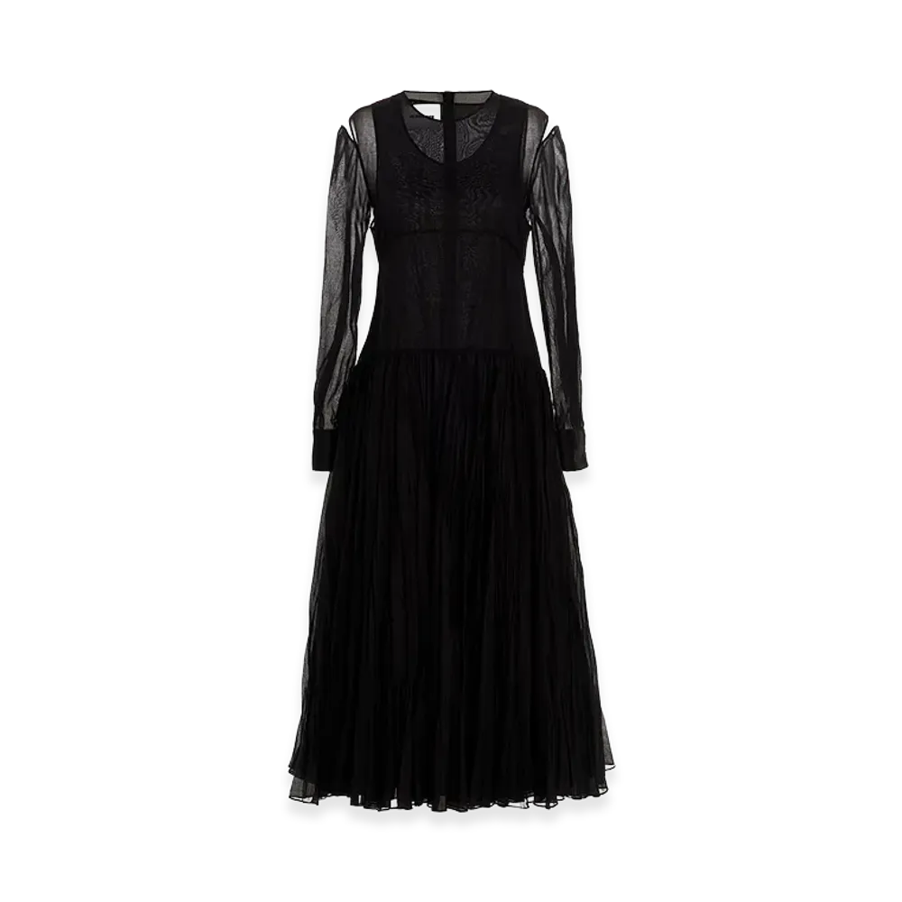 Jil Sander Women's Pleated Skirt Dress "Black"