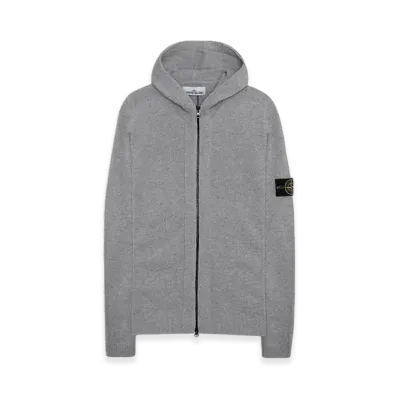 Stone Island 509A3 Lambswool Hooded Cardigan Knit - 22FW "Pearl Grey"