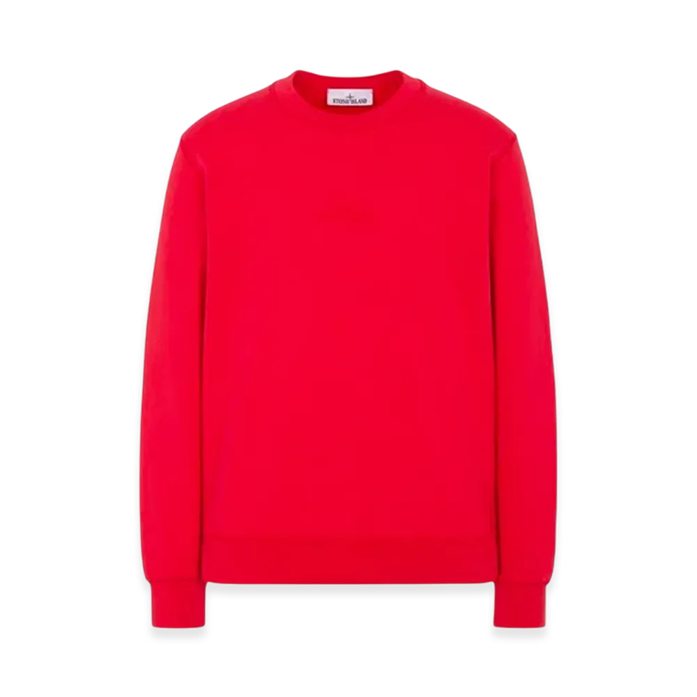 Stone Island 665CA Cotton Fleece Garment Dyed Embroidery Crewneck Sweatshirt - 24SS "Red"