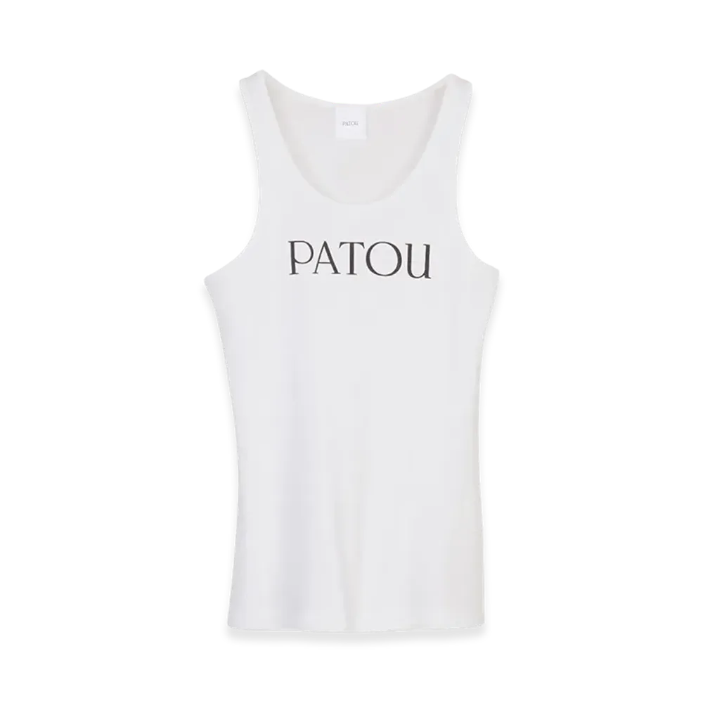 PATOU Women's Organic Cotton Fitted Tank Top "White"
