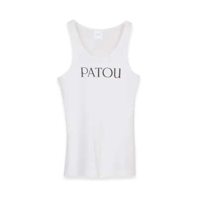 PATOU Women's Organic Cotton Fitted Tank Top "White"
