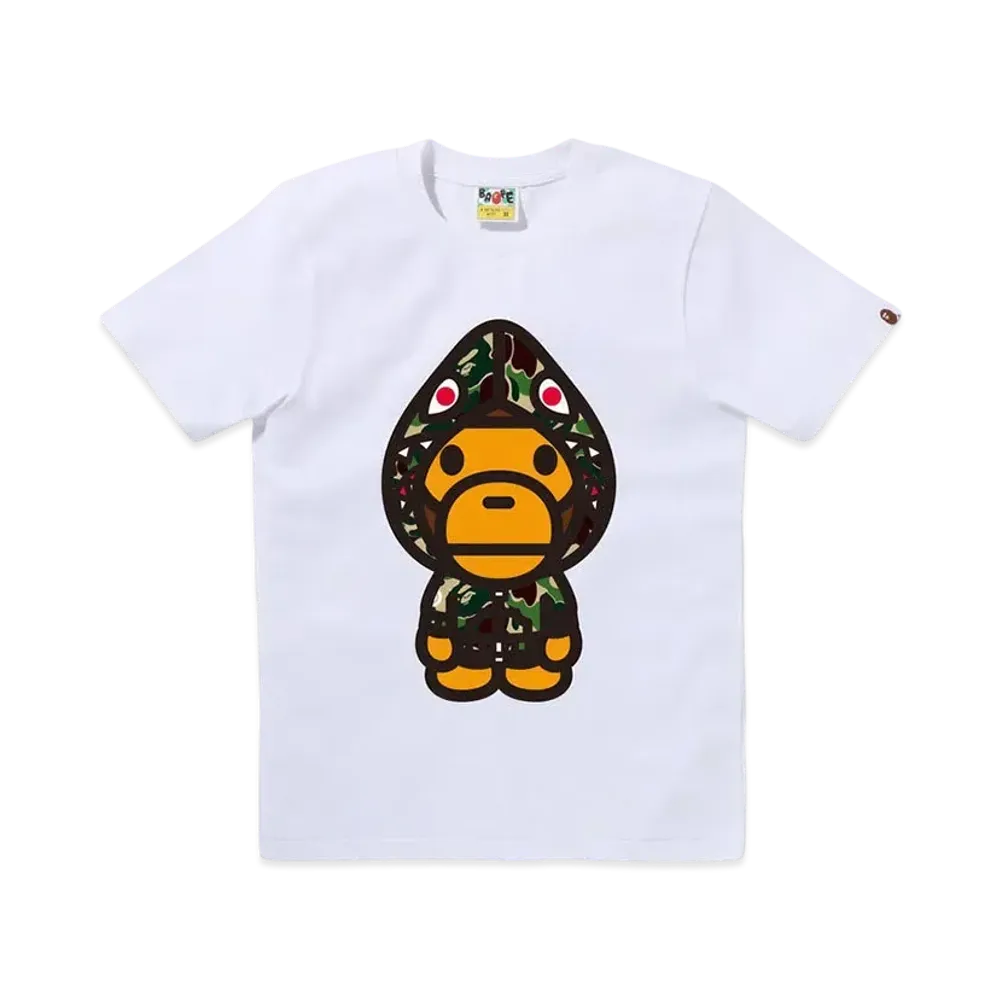 A BATHING APE Abc Camo Shark Hoodie Milo Tee "White/Green"