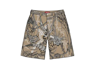 Supreme Wombat Embroidered Work Short "Tan"