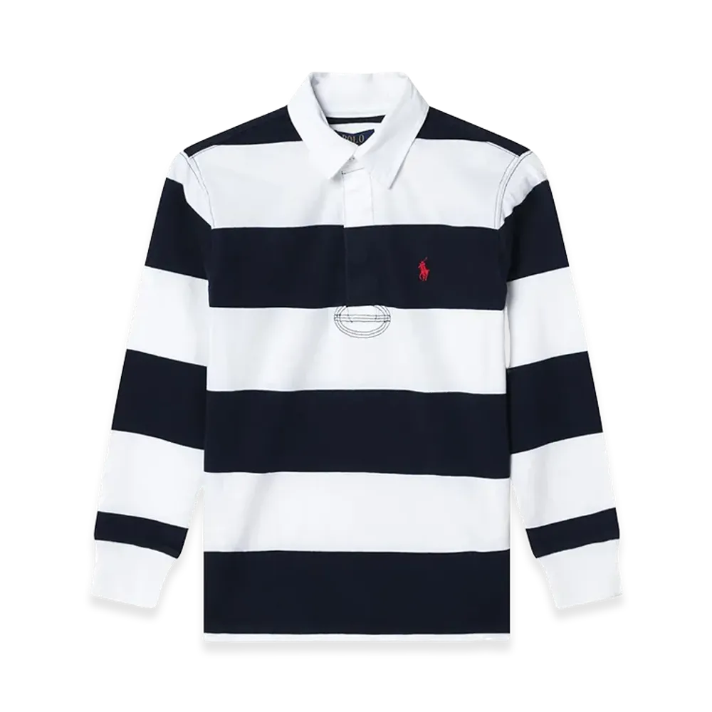 Polo Ralph Lauren Kids L/S Yd Rugby-Knit Shirts-Rugby "Blue"