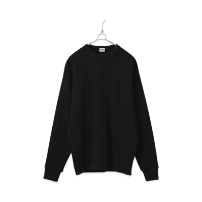 Healthknit Super Heavy Waffle Crew Neck Long Sleeve T-Shirt "Black"
