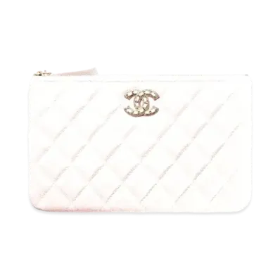 CHANEL Small Pouch Grain Shiny Calfskin "Pink"
