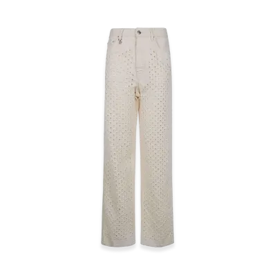 AMIRI Women's Boucle Denim Straight Jeans "Beige"