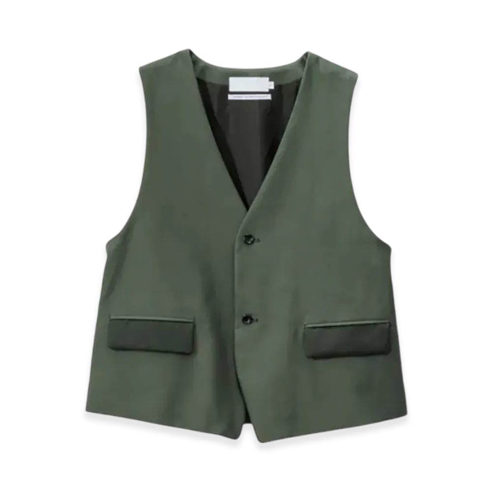 Graphpaper Cotton Cupro Back Satin Gilet "Green"