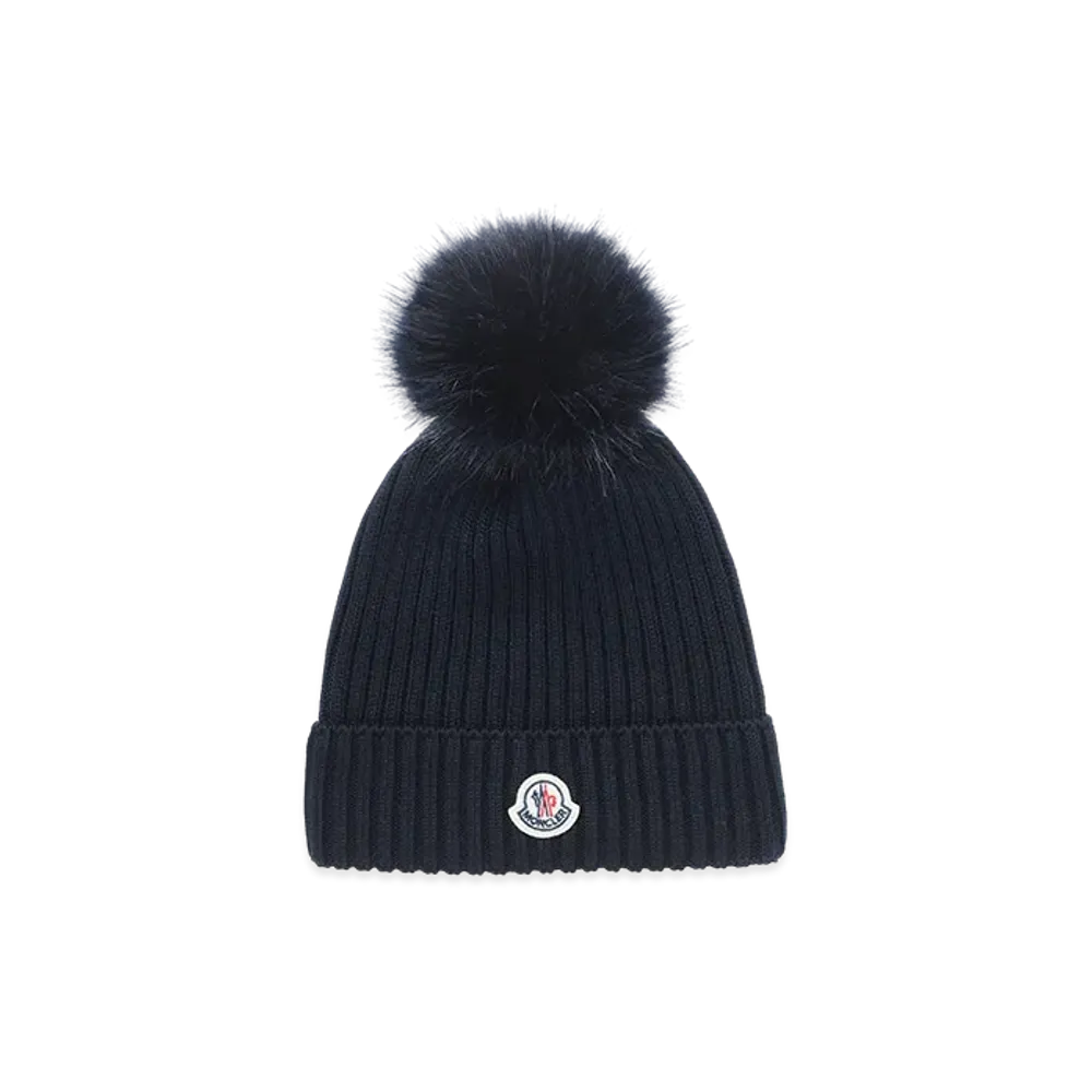 MONCLER Kids Berretto Knit Cap "Navy"
