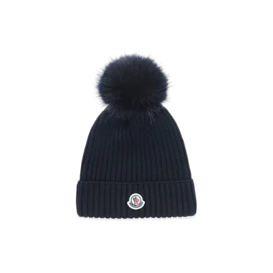 MONCLER Kids Berretto Knit Cap "Navy"