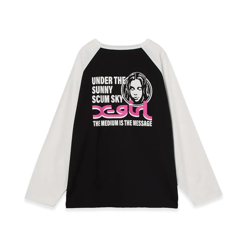 X-Girl Women's Circle Face Logo B/B Big Tee "Black"