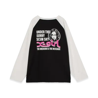 X-Girl Women's Circle Face Logo B/B Big Tee "Black"