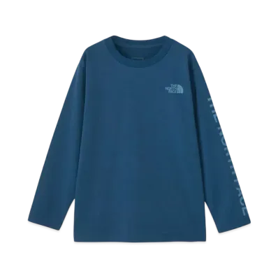 The North Face Kids Long Sleeve Sleeve Logo Tee "Mountain Blue"