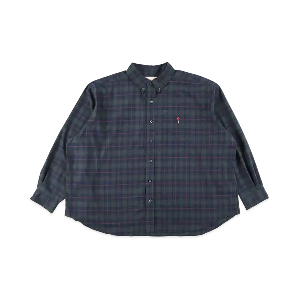 WIND AND SEA BALLOON CHECK SHIRT "Black Watch"