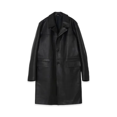 YOKE Calf Nappa Leather Coat "Black"