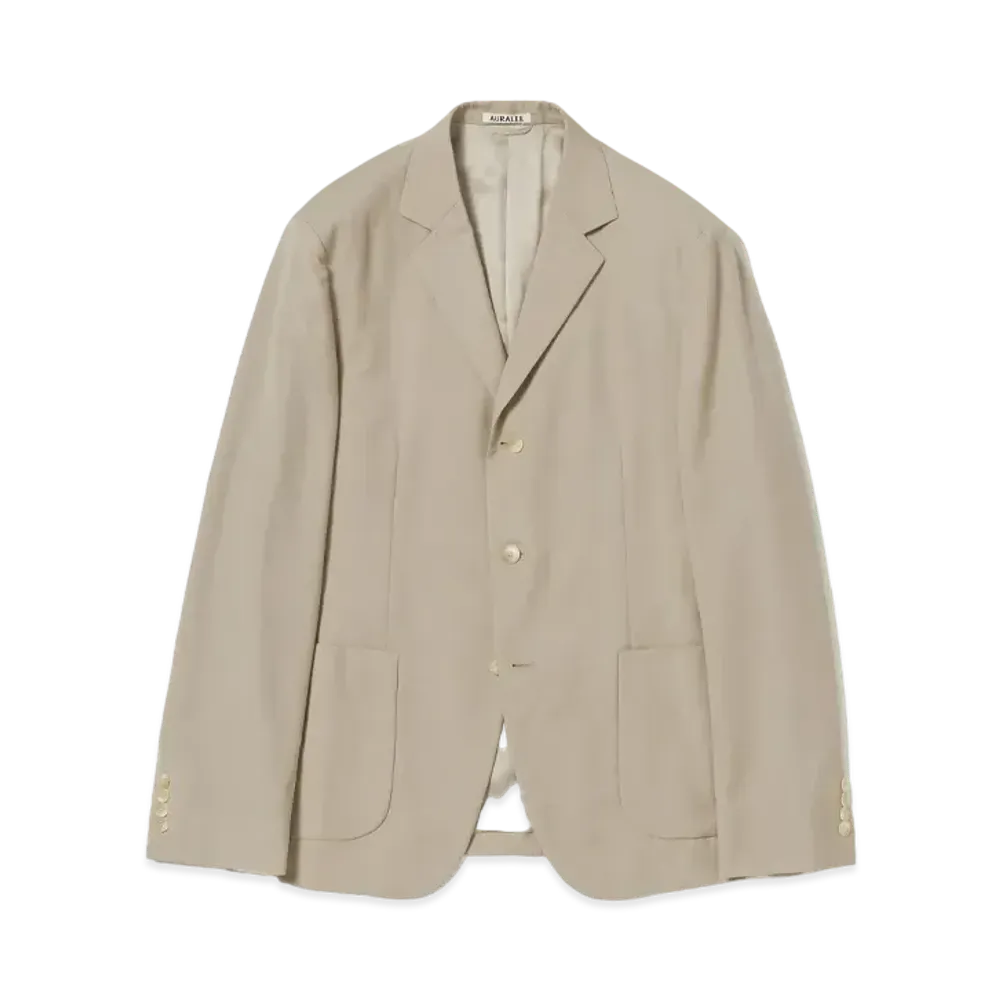 AURALEE Tropical Wool Kid Mohair Jacket "Gray Beige"
