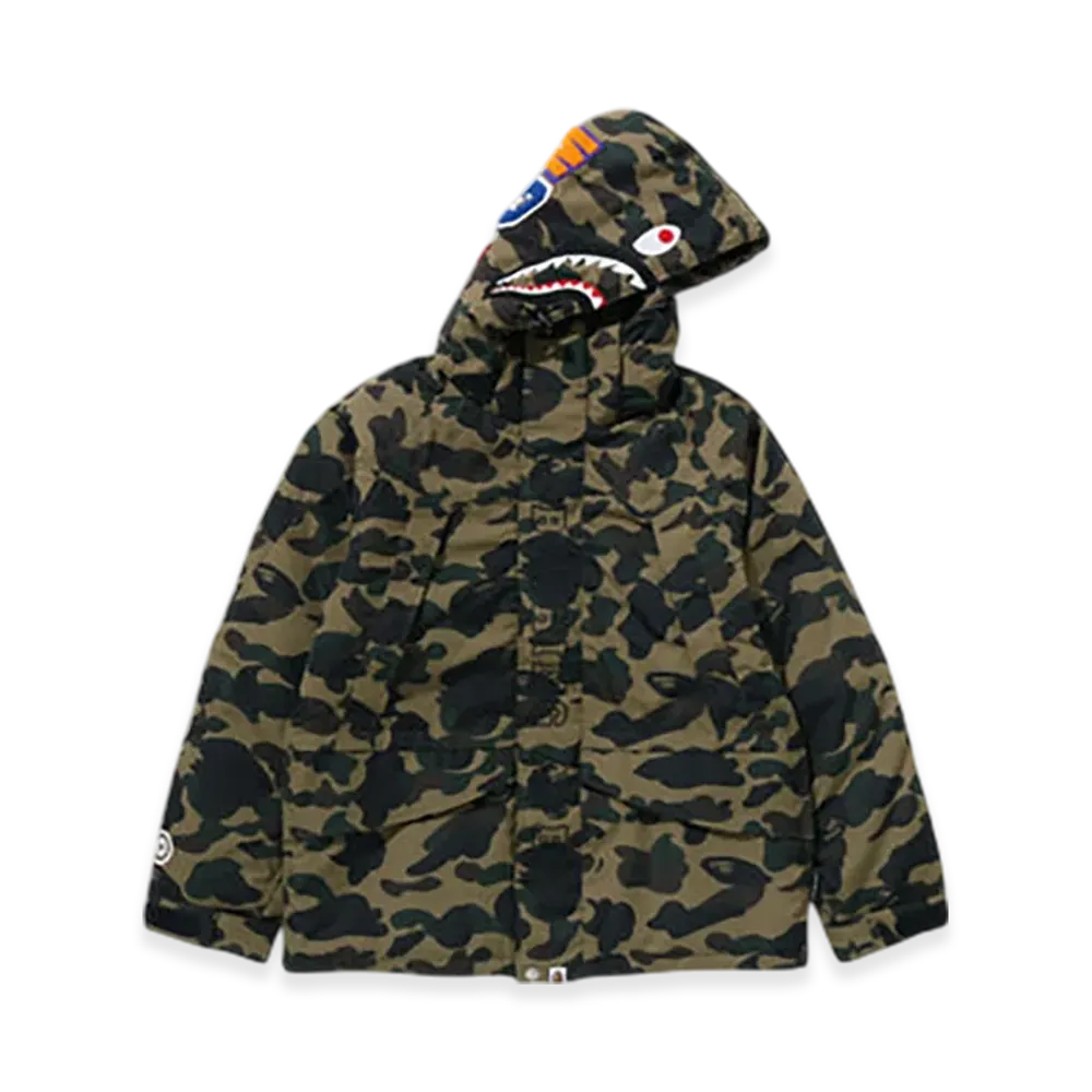 A BATHING APE 1St Camo Shark Snowboard Jacket "Green"
