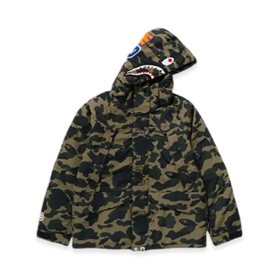 A BATHING APE 1St Camo Shark Snowboard Jacket "Green"