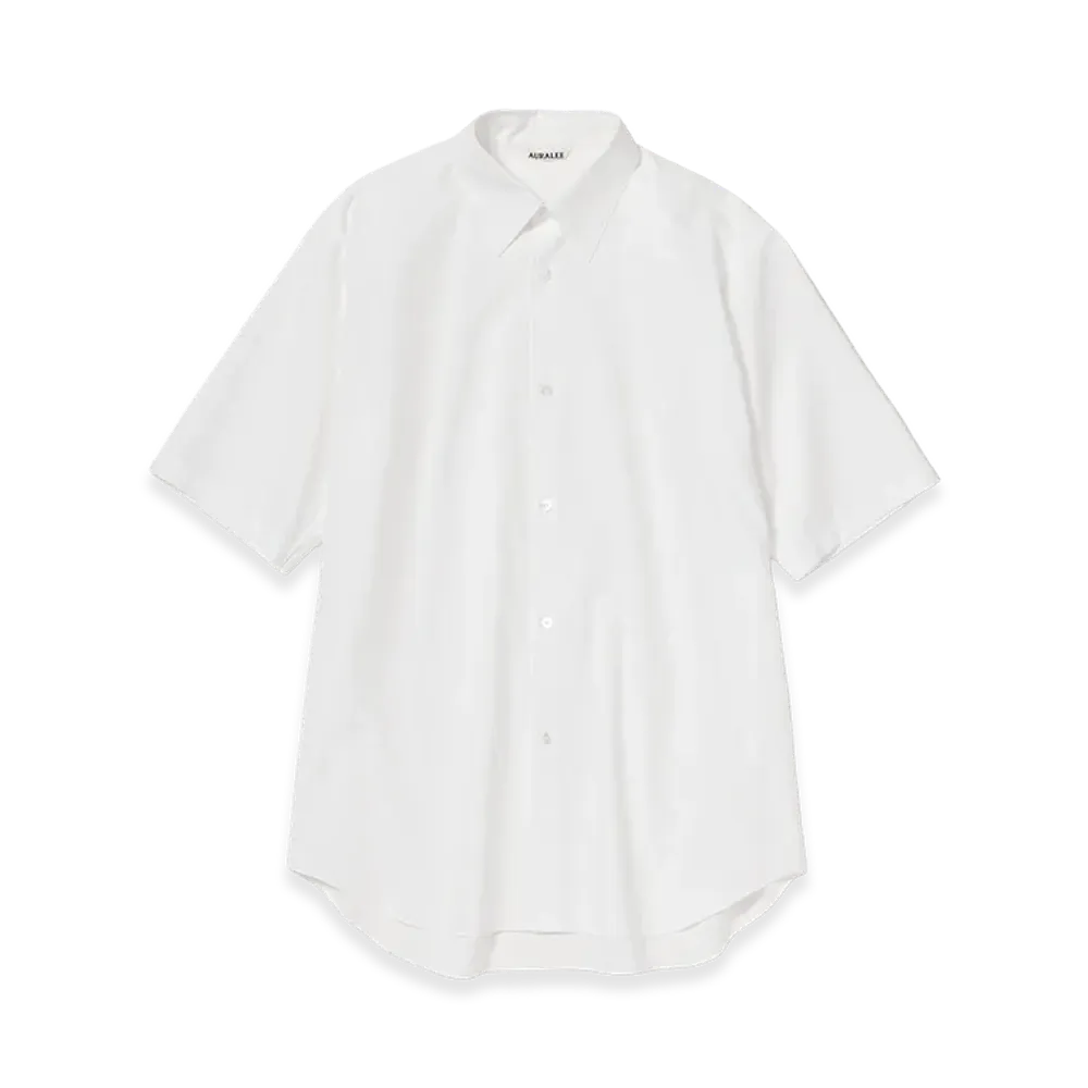 AURALEE Women's Washed Finx Twill Half Sleeved Shirt "White"
