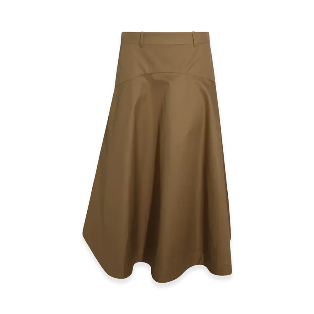 BALENCIAGA Women's Cotton Skirt "Brown/Army Green"