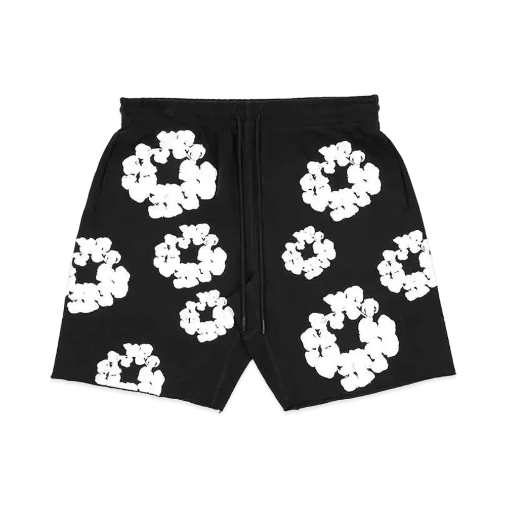 READYMADE x Denim Tears Cotton Wreath Sweat Shorts "Black/White"