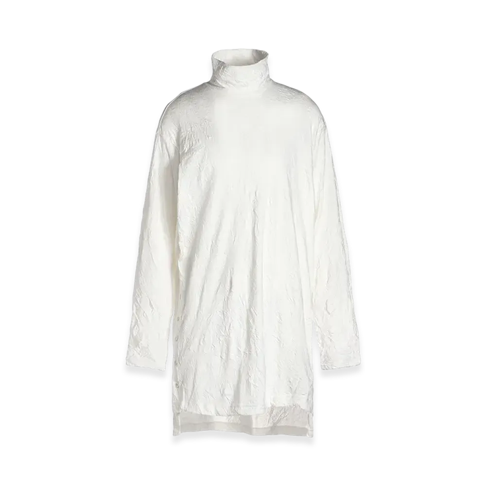 Ground Y Catch Washer Right Button-Opening Big Turtleneck "White"