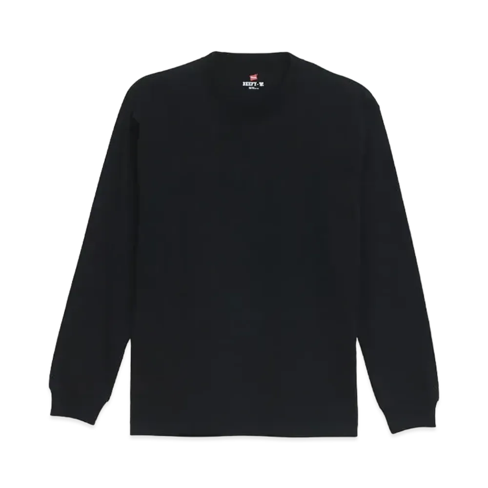 Hanes 2P BEEFY Long Sleeve T-shirt "Black"