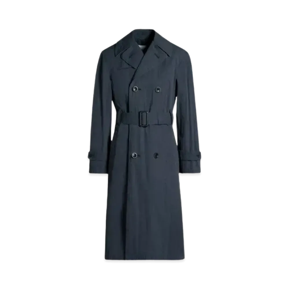 Maison Margiela Double Breasted Trench Coat "Dark Blue"